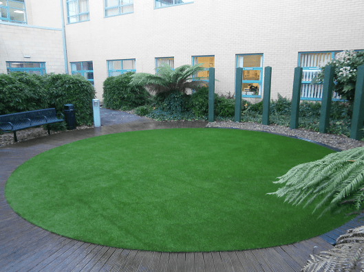 artificial turf outdoor area at hospital