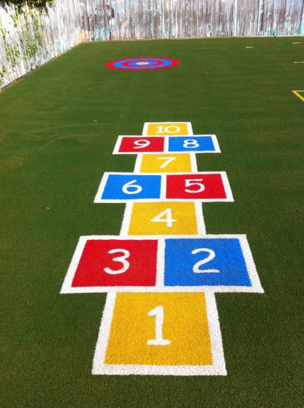 colourful hopscotch playground design